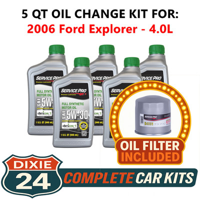 Fits: 2006 Ford Explorer 4.0L 6,000 Mile Synthetic Oil & Filter