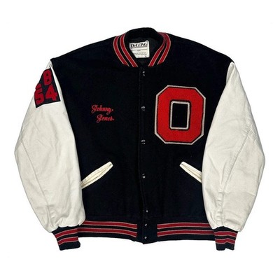 Johnny Jones Delong Varsity Jacket - XL Black Wool Blend
