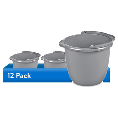 (12 pack) Sterilite 10 Qt. Spout Pail Classic Titanium