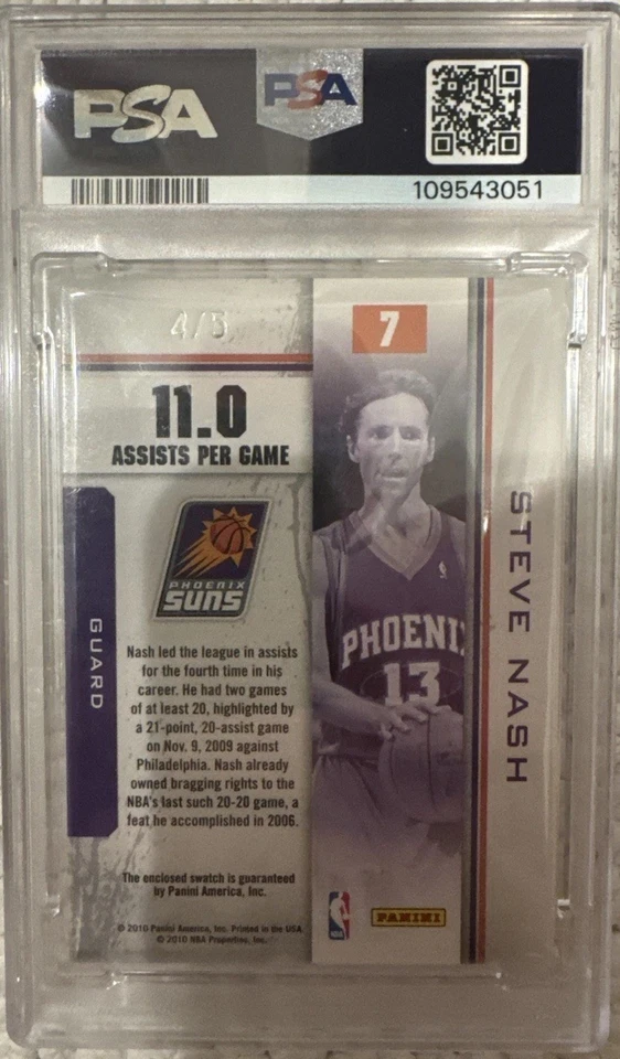 2010 Panini Rookies & Stars Statistical Standouts Materials Steve Nash. /5 SSP. - Image 2 of 2