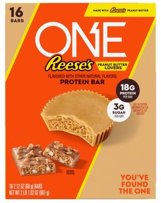 Reese's ONE Peanut Butter Protein Bars, 2.12 oz, 16-count- FREE SHIPPING