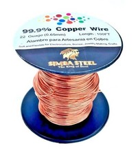 Copper Wire 22 Ga x 100 FT 99.9 Pure for Jewelry DIY Craft and Electrical Use