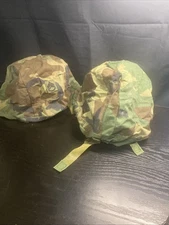 U.S. Militray Helmet Covers Woodland Camo Lot of 2 8415-01-092-7515 Size M/L