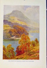 Original Old Antique Print Straits Balmaha Inch Cailleach Beautiful Scotland