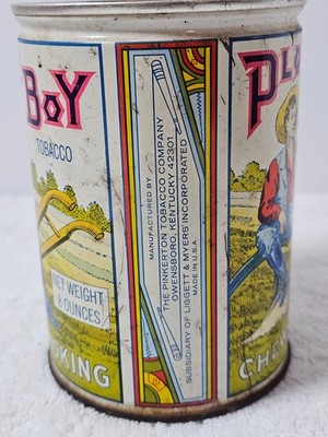men's tobacco tins Antique Plow Boy Tobacco Tin 8oz Liggett & Myers Chewing Smoking Can