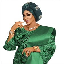 Women African Nigerian Wedding Hat Turban Head Wrap Multi-Layer Headwear Bonnet