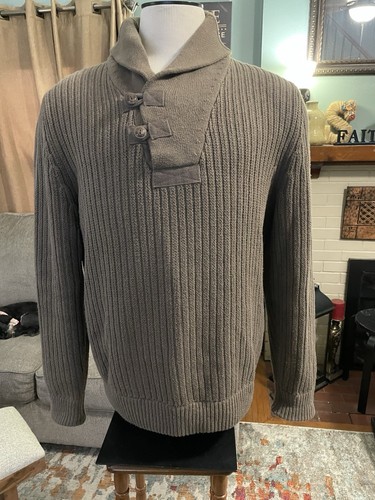 Duluth Trading Herren Strickpullover grün Größe Large Schalkragen gerippt - Bild 1 von 5