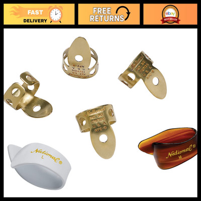 Finger Picks Set for Guitar & Banjo - Medium/Large, 6 Pack, Thumb & Finger Picks
