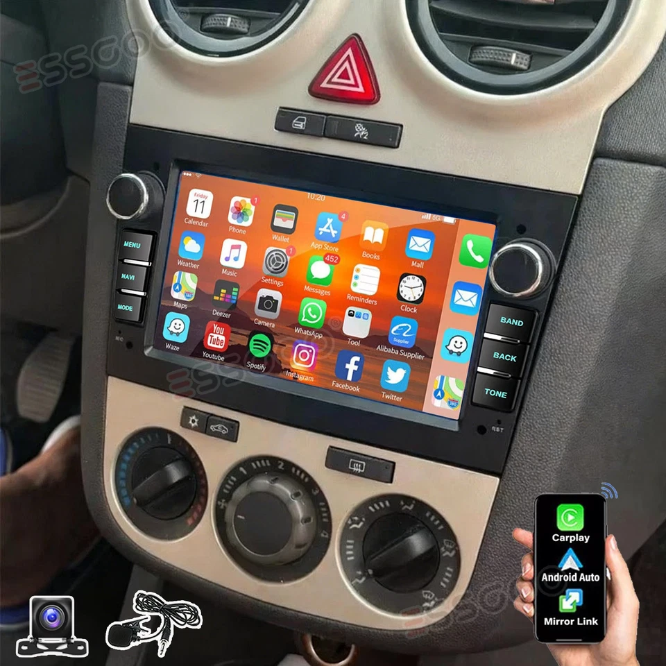 64G Android 15 Für Opel Astra H Corsa C/D Vectra Zafira Autoradio Carplay Kamera - Bild 1 von 4