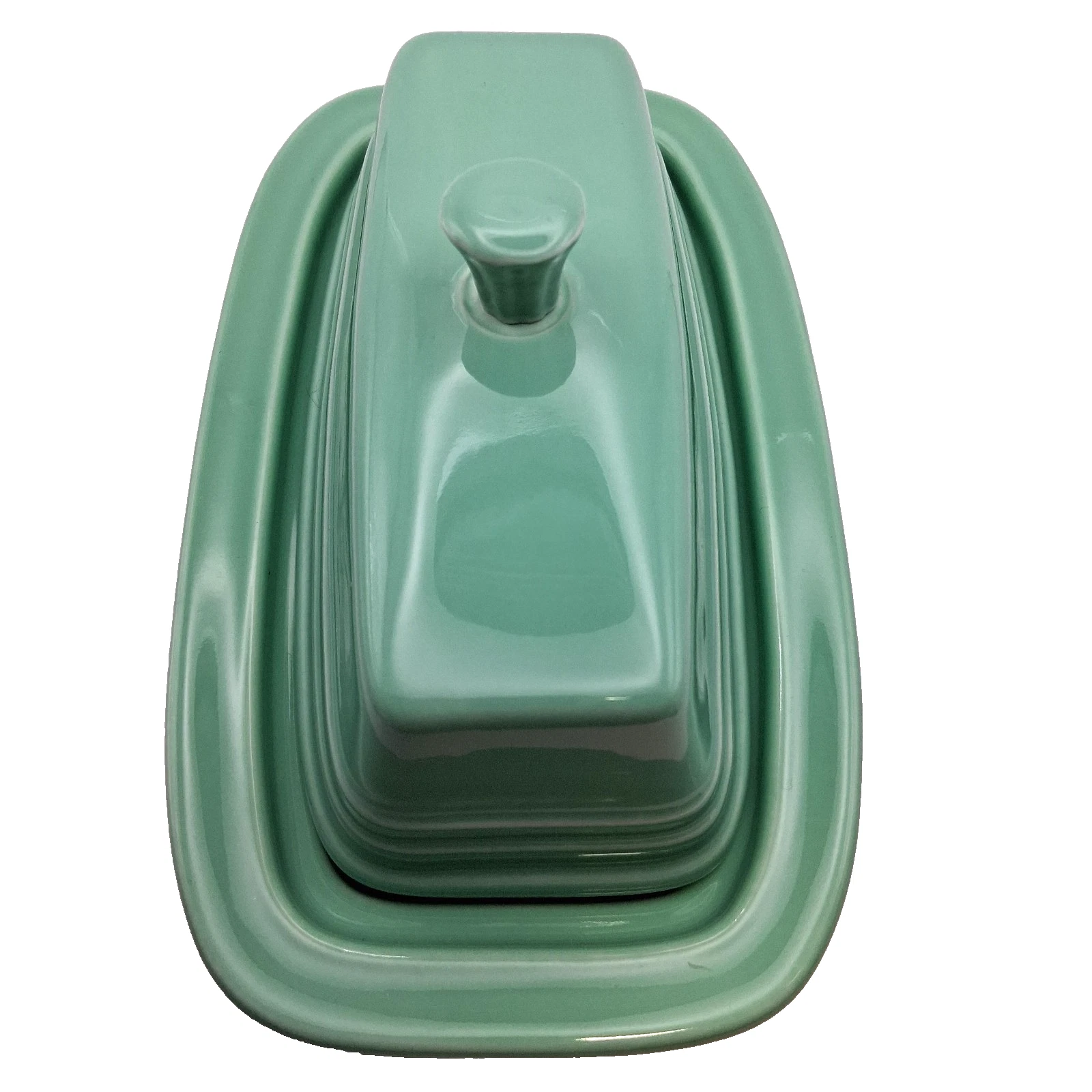 Vintage Fiesta Sea Mist Green Covered Butter Dish Retired Color HLC USA