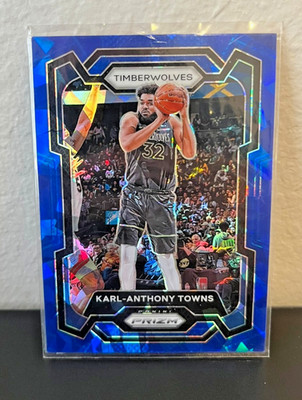 Karl-Anthony Towns 2023-24 Panini Prizm Blue Cracked Ice Prizm /125