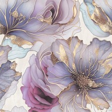 Image of Renata Floral Heavyweight Vinyl Wallpaper Purple/Multi Muriva 811321 Bedroom