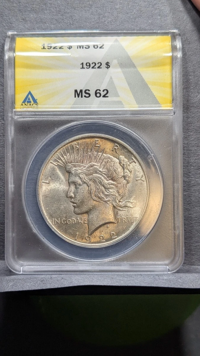 1922 Year Grade MS 62 Peace US Dollars (1921-1935) for sale | eBay