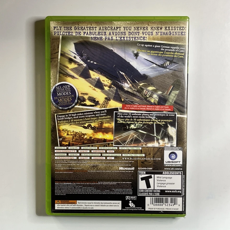 Blazing Angels 2: Secret Missions of WWII (Microsoft Xbox 360, 2007) Tested! - Image 2 of 4