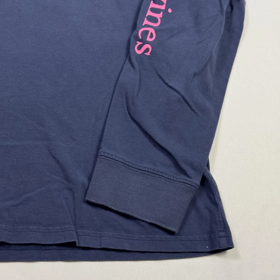 Camisa para mujer Vineyard Vines grande azul manga larga bolsillo logotipo de ballena algodón Foto 3 de 4