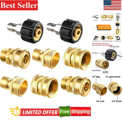 #ad High Pressure Brass Quick Connect Set for Pressure Washers M22 amp; 3 8 Fittings $40.84