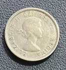 80% Silver 1955 Queen Elizabeth II Canadian Quarter, 25 Cents