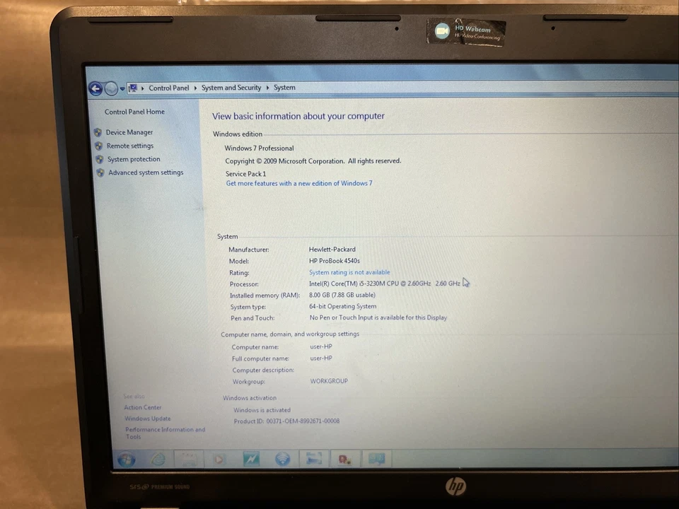 HP ProBook 4540s Laptop Computer - Image 3 of 4