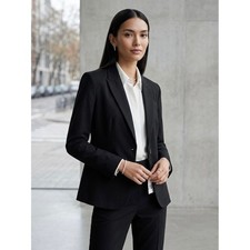 Zara Black Tailored Single Button Blazer Jacket 8372/735/800 NWT Size 8