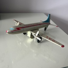 Vintage Overseas Air Lines MF 104 FRICTION DRIVE 1960s tin toy Passenger Plane