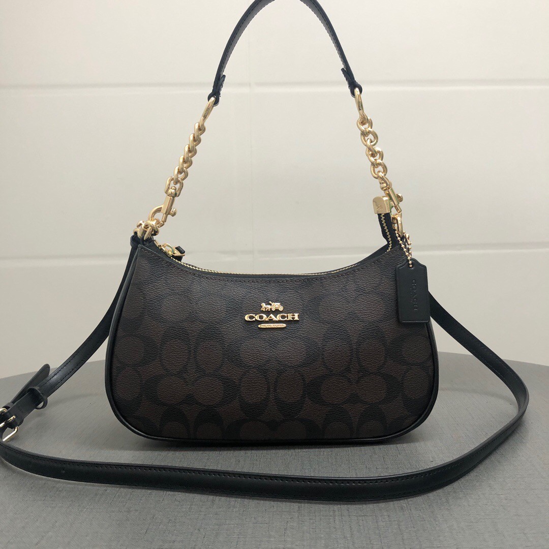 COACH Teri Shoulder Bag CA548 in Signature Canvas Brown New