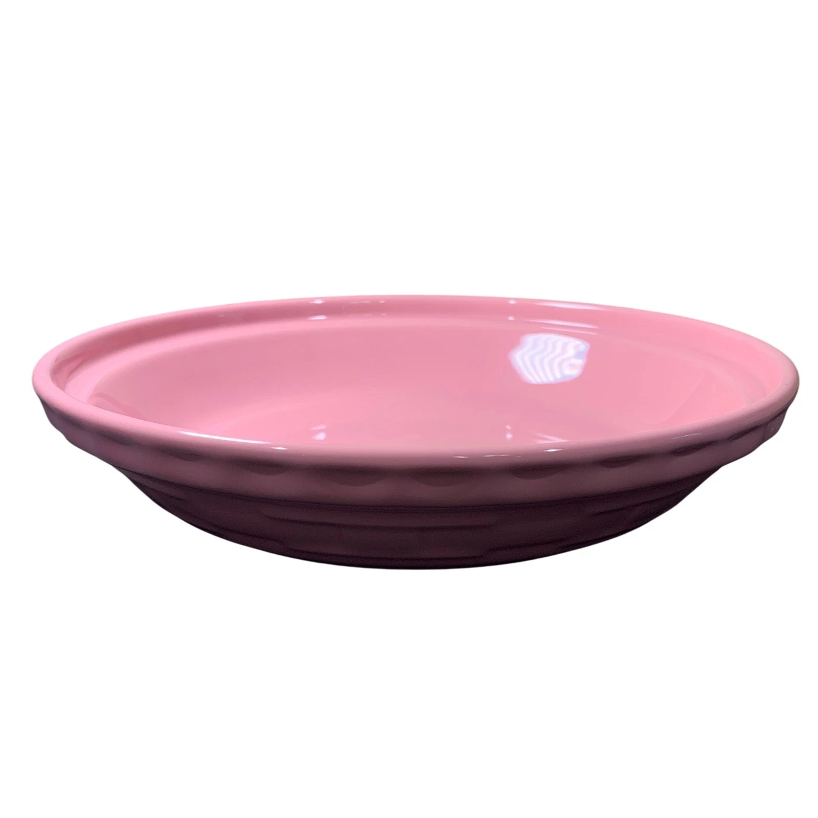 NIB Longaberger Pottery Pie Plate Cornflower Pink 9" Vitrified Oven Safe Dish