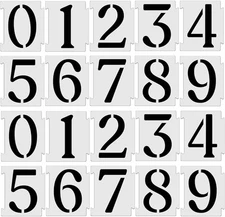 YEAJON 3 Inch Curb Stencil Kit 0-9 Address Number 3 Inch, Soft Serif Font 