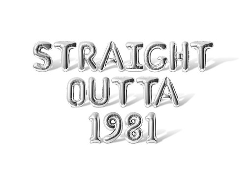 STRAIGHT OUTTA 1981 Letter & Number Balloon Banner - Birthday Party Decorations - Picture 41 of 55