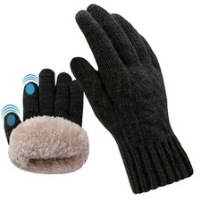 Guantes de invierno de lana de punto trenzado termico Pantalla T ctil para mujer