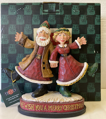 David Frykman Mr & Mrs Claus Wish you A Merry Christmas DF 2000-04 signed NIB 8''