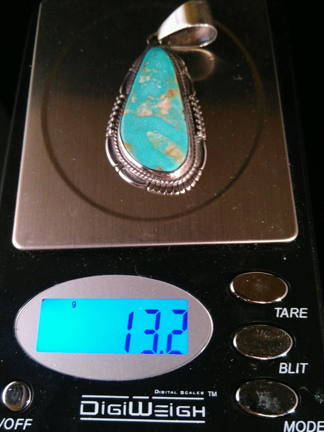 Native American Navajo Kingman Turquoise & Sterling Silver Signed ...