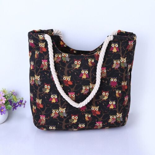 Canvas Summer Beach Tote Shoulder Shopping Travel Bag for Women Girls Ladies UK - Picture 12 of 16