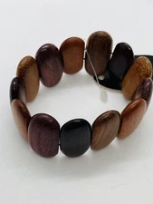 NEW OLD STOCK DESIGN EXOTIC RARE WOOD EXPANDABLE BANGLE BRACELET ARTISAN MAD