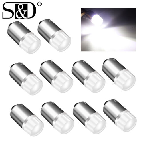10x BA9S Bayonet Xenon LED Lamp Instrument Cluster Gauge Dash Light Bulbs White