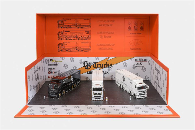 GCD 1:64 LWBK LB-TRUCKS Fuso Super Great RHD 3 Truck Set