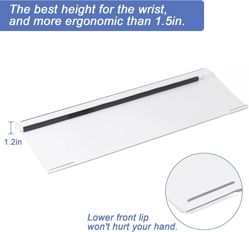 Clear Acrylic Tilted Computer Keyboard Holder for Ergonomic Typing, Keyboard Sta - Image 4 of 4