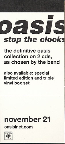 Oasis - Stop The Clocks RARE Promo Sticker 2006 - Bild 2 von 2