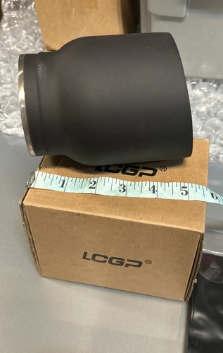 LCGP 3" Inlet Universal Exhaust Tip, 4" Outlet - 5" Long, Black Double Wall