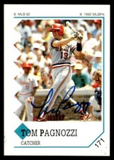 1992 Panini Stickers Tom Pagnozzi Auto Cardinals #171 Signed Autograph Beckett