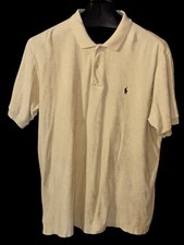 Vintage Ralph Lauren Yellow Terry Cloth Polo Shirt Sz L