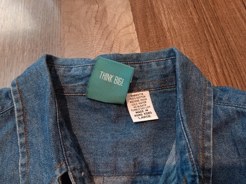 BIG DOGS MENS SIZE Large men's pearl snaps long sleeve blue color denim SHIRT - 第 9/22 張圖片