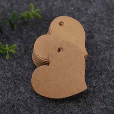 Heart Tags Shaped Kraft Valentines Wedding Wish Tree Gift Label Display Brown