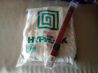 BJJ GI Hypnotik ZenRoll V2 WHITE (A1L) 100% HEMP + Belt V1 BROWN 260cm
