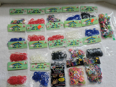 LARGE LOT OF NEW ASSORTED COLOR RUBBER BANDS FOR RAINBOW LOOM 2,900 +CONNECTORS