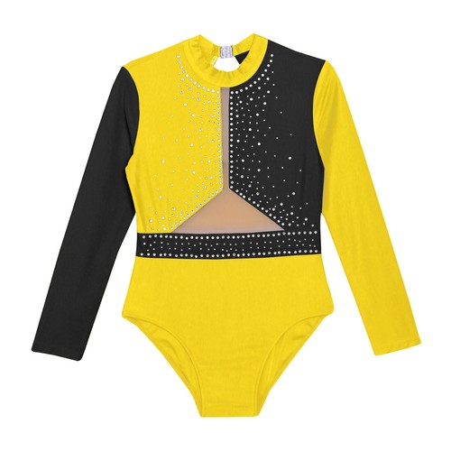 Kids Girls Bodysuit Unitard Dancewear Sparkly Jumpsuit Performance Gymnastics - Picture 102 of 104