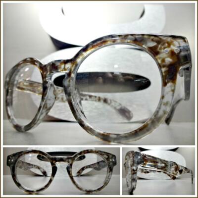 Tortoise Shell Thick Round Eyeglass Frames Men's CLASSIC RETRO