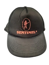 Vintage Sentinel Foam Trucker Hat Snap Back Flat Brim Cap Unisex