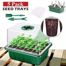 5X Seed Starter Tray Grow Light Seed Starter Kit Growing Starting Humidity Cover