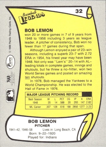 1988 and 1989 Pacific Baseball Legends MLB Set Break #1-#220 — You Choose! - Picture 65 of 441
