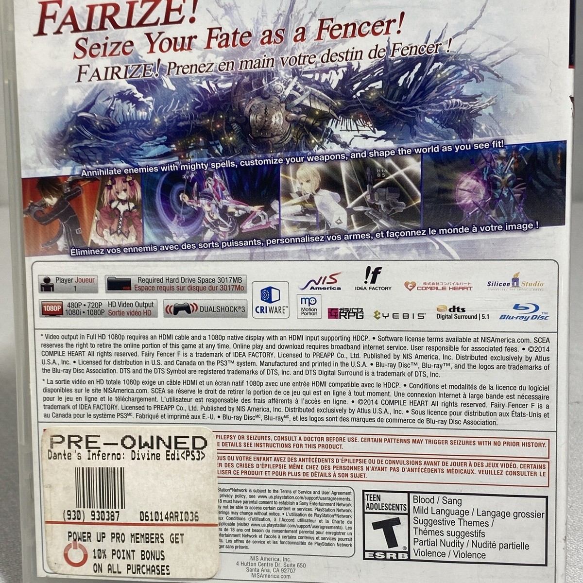 Fairy Fencer F PS3 Play Station 819245020953| eBay